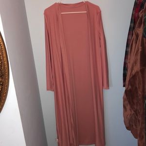 Long pink cardigan